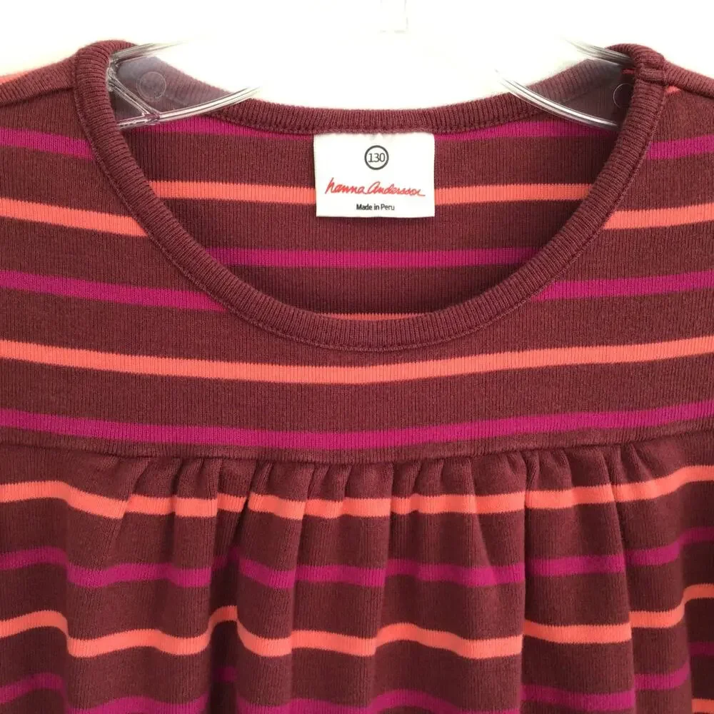 Hanna Andersson Girl's Striped Dress Sz 130. (8 )